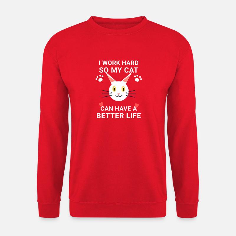 Katzenleben Motivations-Tee - Unisex Pullover - Rot