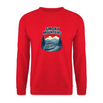 Smoky Mountains Road Trip Family Vacation Adventur - Unisex Sweatshirt - red - Front - Alina (178cm) & Michal (187cm)