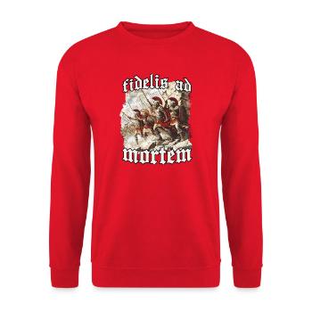 Legendäre Krieger Spartas König Leonidas I Spartan - Unisex Pullover - Rot - Vorne - Alina (178cm) & Michal (187cm)