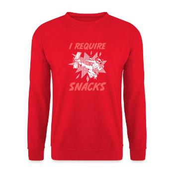 J’ai besoin de snacks poubelle Panda Raccoon - Sweat-shirt Unisexe - rouge - Devant - Alina (178cm) & Michal (187cm)