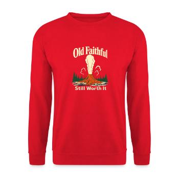 Old Faithful vaut toujours le coup Yellowstone Road Trip - Sweat-shirt Unisexe - rouge - Devant - Alina (178cm) & Michal (187cm)