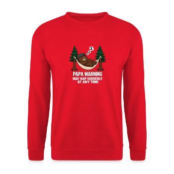 Papa Bear Warning May Nap Suddenly At Any Time - Unisex Sweatshirt - red - Front - Alina (178cm) & Michal (187cm)