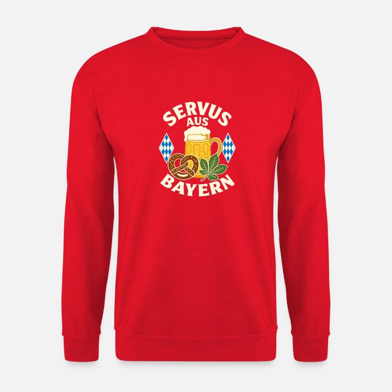 Servus aus Bayern Bierbrezel - Unisex Pullover - Rot