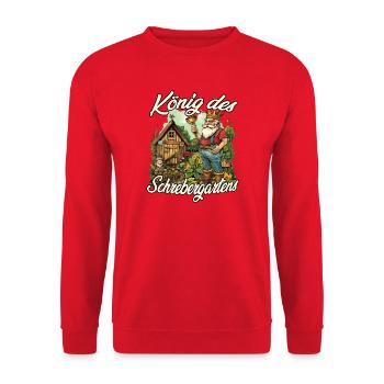 Gartenlaube Schrebergarten Gartenzwerg Hobbygarten - Unisex Pullover - Rot - Vorne - Alina (178cm) & Michal (187cm)