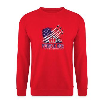 Violet pour les enfants militaires - Sweat-shirt Unisexe - rouge - Devant - Alina (178cm) & Michal (187cm)