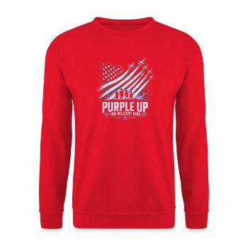 Violet pour les enfants militaires - Sweat-shirt Unisexe - rouge - Devant - Alina (178cm) & Michal (187cm)