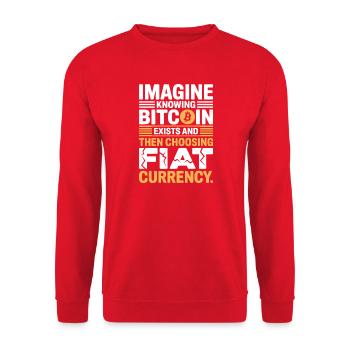 Bitcoin Imaginez savoir que Bitcoin existe crypto BTC - Sweat-shirt Unisexe - rouge - Devant - Alina (178cm) & Michal (187cm)