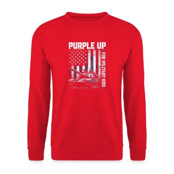 Purple for Military Kids Tank Military Kid - Unisex Sweatshirt - red - Front - Alina (178cm) & Michal (187cm)