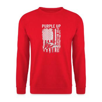 Purple Military Kids Stealth Jet Military Kid - Unisex Sweatshirt - red - Front - Alina (178cm) & Michal (187cm)