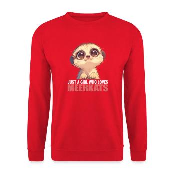 Meerkat Erdmännchen - Unisex Pullover - Rot - Vorne - Alina (178cm) & Michal (187cm)