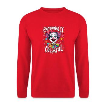 Emotionally Colorful Clowngirl Clown - Unisex Pullover - Rot - Vorne - Alina (178cm) & Michal (187cm)