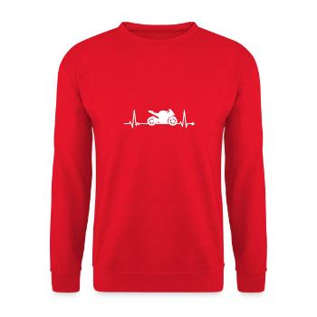 Motorrad EKG - Unisex Pullover - Rot - Vorne - Alina (178cm) & Michal (187cm)
