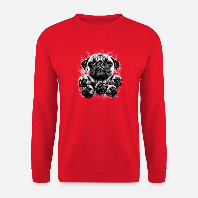 Monochrome Pug Collage - Unisex Pullover - Rot
