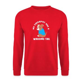 Therapy dog - Unisex Sweatshirt - red - Front - Alina (178cm) & Michal (187cm)