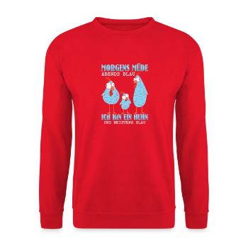 Hühnerflüsterer Huhn Hühnerhalter Hühner - Unisex Pullover - Rot - Vorne - Alina (178cm) & Michal (187cm)