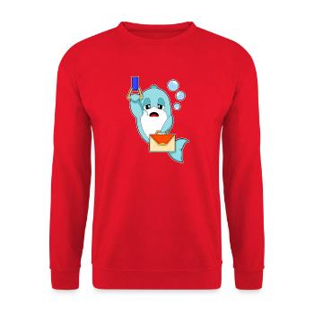 Delfin Sekretärin Handtasche Büro - Unisex Pullover - Rot - Vorne - Alina (178cm) & Michal (187cm)