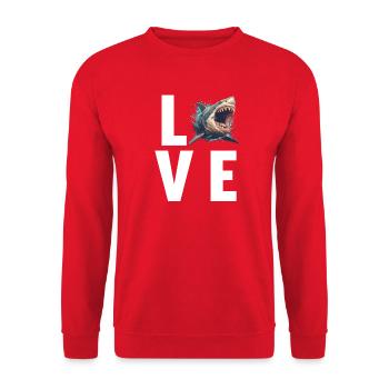 Megalodons Megalodon - Unisex Sweatshirt - red - Front - Alina (178cm) & Michal (187cm)