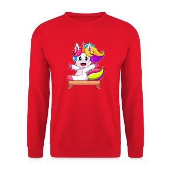Gymnastique Unicorn Workout Fitness - Sweat-shirt Unisexe - rouge - Devant - Alina (178cm) & Michal (187cm)