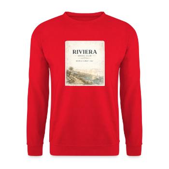 Riviera Social Club Monte-Carlo millésime 1962 - Sweat-shirt Unisexe - rouge - Devant - Alina (178cm) & Michal (187cm)