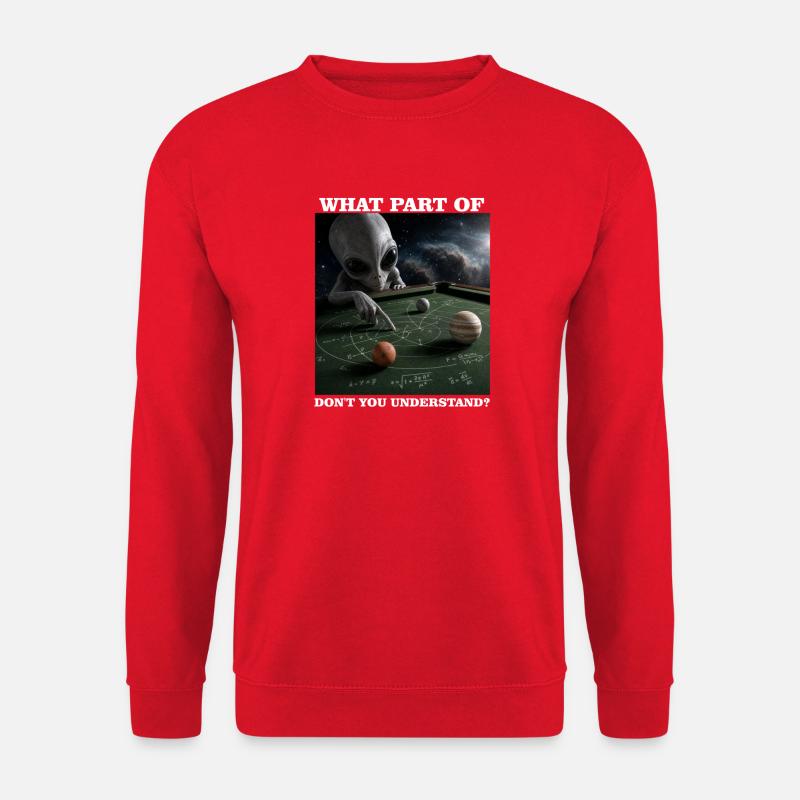 Billard-Physik-Alien-Nerd-Billardspieler - Unisex Pullover - Rot