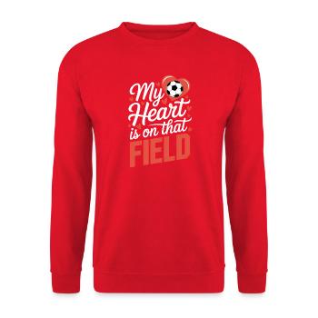 Soccer Sayings Soccer Player Funny Soccer Gift - Unisex Sweatshirt - red - Front - Alina (178cm) & Michal (187cm)