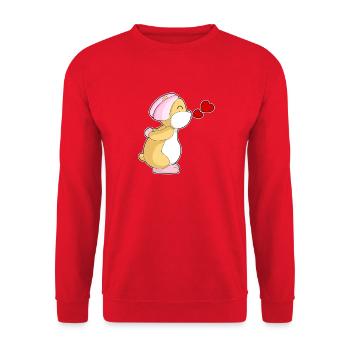 Hamster Braut Schleier Hochzeit - Unisex Pullover - Rot - Vorne - Alina (178cm) & Michal (187cm)
