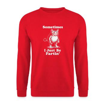 Parfois, le chat pète - Sweat-shirt Unisexe - rouge - Devant - Alina (178cm) & Michal (187cm)