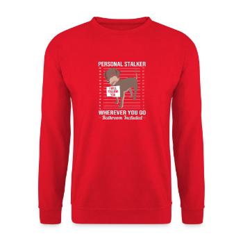 Dachshund wire-haired dachshund - Unisex Sweatshirt - red - Front - Alina (178cm) & Michal (187cm)
