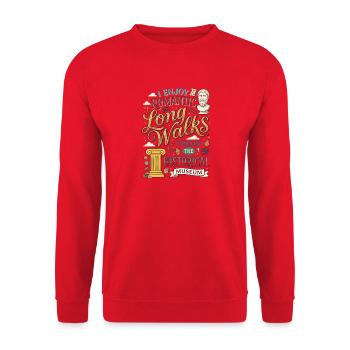 Ich liebe romantische lange Spaziergänge durch his - Unisex Pullover - Rot - Vorne - Alina (178cm) & Michal (187cm)
