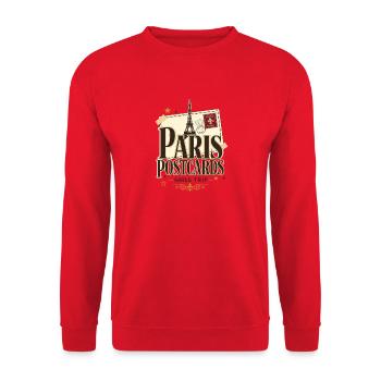 Funny Girls Trip Gifts, Paris Postcards Girls Trip - Unisex Sweatshirt - red - Front - Alina (178cm) & Michal (187cm)