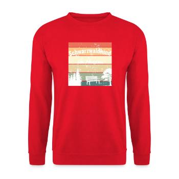 Schwarzwaldkind im Herzen - Unisex Pullover - Rot - Vorne - Alina (178cm) & Michal (187cm)