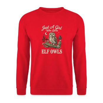 Juste une fille qui adore les chouettes féeriques - Sweat-shirt Unisexe - rouge - Devant - Alina (178cm) & Michal (187cm)
