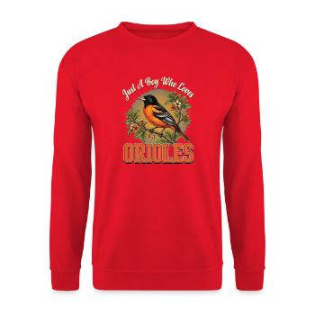 Just a boy who loves oriole - Unisex Sweatshirt - red - Front - Alina (178cm) & Michal (187cm)