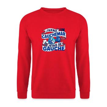 Cauchemar j'etais de gauche humour - Sweat-shirt Unisexe - rouge - Devant - Alina (178cm) & Michal (187cm)