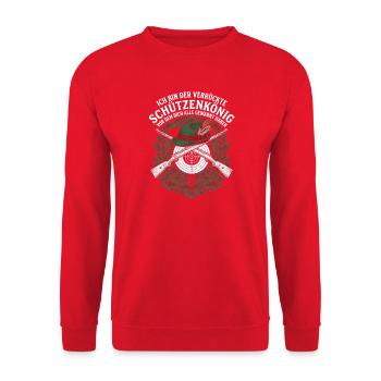 Verrückter Schützenkönig - Unisex Pullover - Rot - Vorne - Alina (178cm) & Michal (187cm)