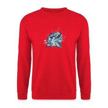 Sharks - Unisex Sweatshirt - red - Front - Alina (178cm) & Michal (187cm)