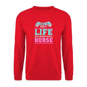 Emergency Nurse - Unisex Sweatshirt - red - Front - Alina (178cm) & Michal (187cm)