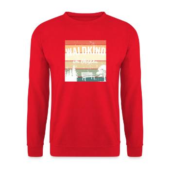 Waldkind im Herzen - Unisex Pullover - Rot - Vorne - Alina (178cm) & Michal (187cm)