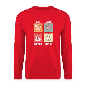 Camping Bonfire Camp Life Forest Camper - Unisex Pullover - Rot - Vorne - Alina (178cm) & Michal (187cm)