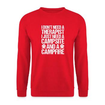 Camping Bonfire Camp Life Forest Camper - Unisex Pullover - Rot - Vorne - Alina (178cm) & Michal (187cm)