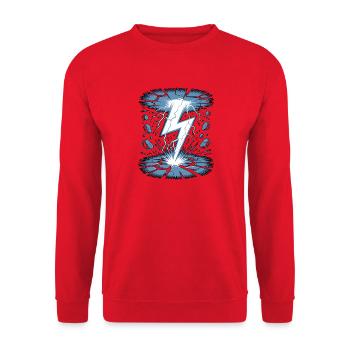 Lightning Lightning Thunderstorm Current Storm - Unisex Sweatshirt - red - Front - Alina (178cm) & Michal (187cm)