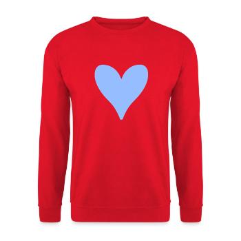 Forme de larme en forme de cœur bleu - Sweat-shirt Unisexe - rouge - Devant - Alina (178cm) & Michal (187cm)