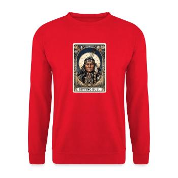 Tarot Card Apache Warrior Geronimo - Unisex Sweatshirt - red - Front - Alina (178cm) & Michal (187cm)