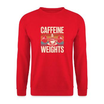 Entraînement en force Caféine et musculation Salle de musculation - Sweat-shirt Unisexe - rouge - Devant - Alina (178cm) & Michal (187cm)