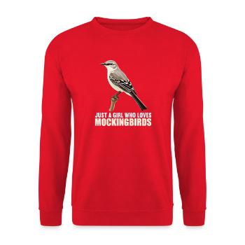 Spottdrosseln Spottdrossel - Unisex Pullover - Rot - Vorne - Alina (178cm) & Michal (187cm)