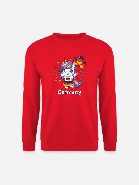 Kawaii Germany Unicorn - Unisex Sweatshirt - red