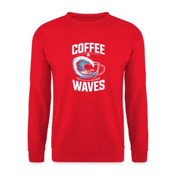 Vagues de café, surf, Plage de surfeurs de Café et Vagues - Sweat-shirt Unisexe - rouge - Devant - Alina (178cm) & Michal (187cm)
