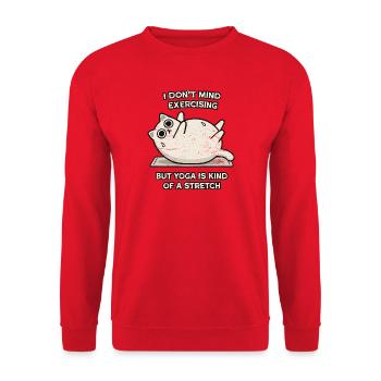 Mème d’étirements de yoga pour chats - Sweat-shirt Unisexe - rouge - Devant - Alina (178cm) & Michal (187cm)