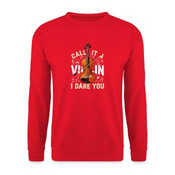  Call It A Violin Again I Dare You Witziger Cello - Unisex Pullover - Rot - Vorne - Alina (178cm) & Michal (187cm)