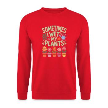 Zimmerpflanzen Sprüche Lustiges Blumen Geschenk - Unisex Pullover - Rot - Vorne - Alina (178cm) & Michal (187cm)